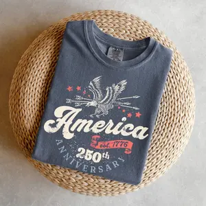 Comfort Colors 250th Anniversary USA Shirt, Retro 4th of July T-Shirt, Aesthetic America 250 Graphic Tee, Trendy Semiquincentennial Top, Vintage 1776-2026 Commemorative Gift, Patriotic Summer Parade Shirt, United States Birthday Sunday Tee