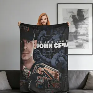 John Cena Wrestling Plush Throw Blanket - Super Warm Soft Skin-Friendly | Lightweight Flannel for Girls/Boys, Living Room Bedspread & Bed Cover