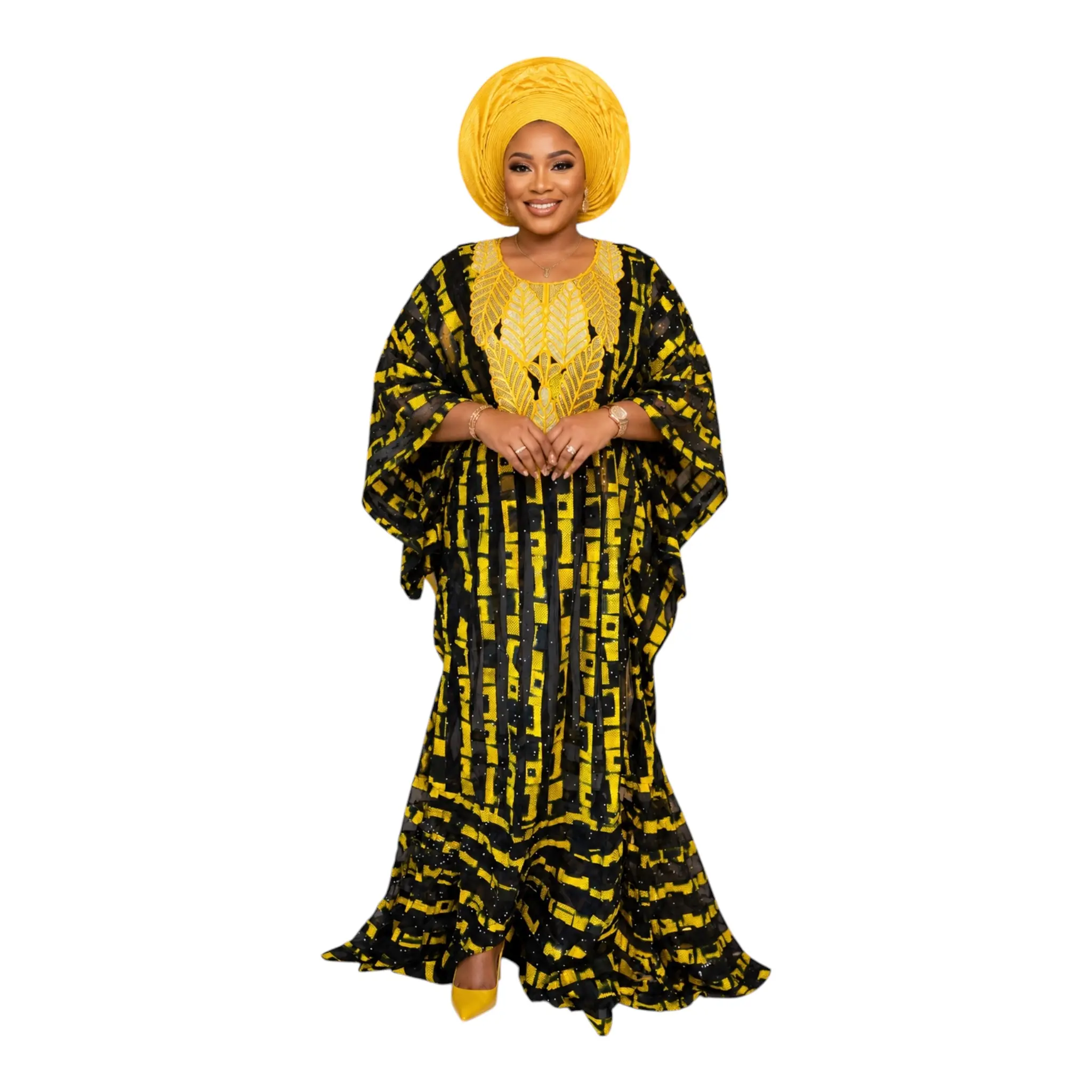 Crescenza African Ankara Patched Long Gown
