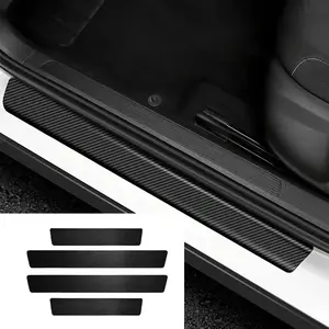 4PCS set carbon fiber  Threshold car Protection Strip Universal Anti-scratch and Anti-collision Door Decorative Strip Sticker