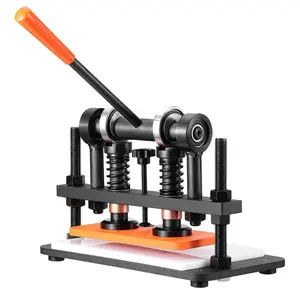 Father's Day Gift VEVOR Leather Cutting Machine, 10.2 x 4.7 in Embossing Plate Manual Die Cutter, 0.47 in Pressure Stroke Dual Guide Shafts Die Cut Machine, Leather Embossing Machine for Various of Materials