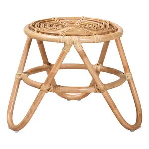 bali & pari Jacinda Natural Brown Rattan End Table