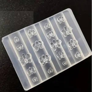 3D Orchids Nail Art Mold for Creative Designs and Easy Application Floral Embellished Rhinestone Nail Sticker Template Sheet