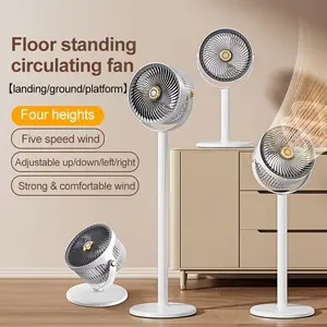 Adjustable Height Fan, 5 Speed Settings, Type-C Charging Port Lithium Battery Powered, Air Circulation Device, Modern Fan USB Charging Port