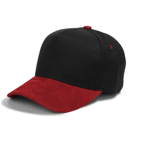 Style 1 (Cotton/Suede Brim) - Black/RED