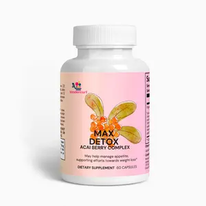 Max Detox Acai Detox - 7-Day Detox Plan with Natural Acai Flavor for Balanced Taste, Edible Fiber, and Healthcare Dietary Fitness Supplement Capsule
