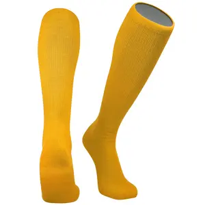 Allsport Knee High Socks - Moisture Wicking Athletic Tube Socks with Arch and Ankle Support (Gold)