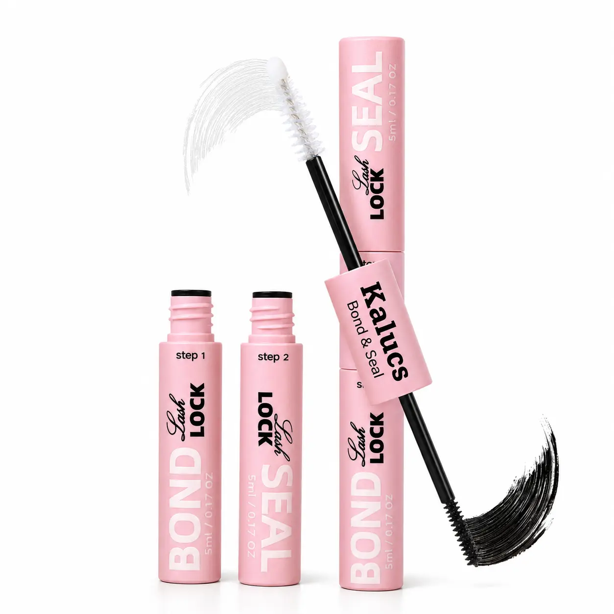 Kalucs Eyelash Glue Long Lasting 72H Strong Hold Waterproof 2 in 1 Cluster Bond and Seal Glue Eye lash Adhesive Glue for DIY Lash Extensions Eye Makeup Products
