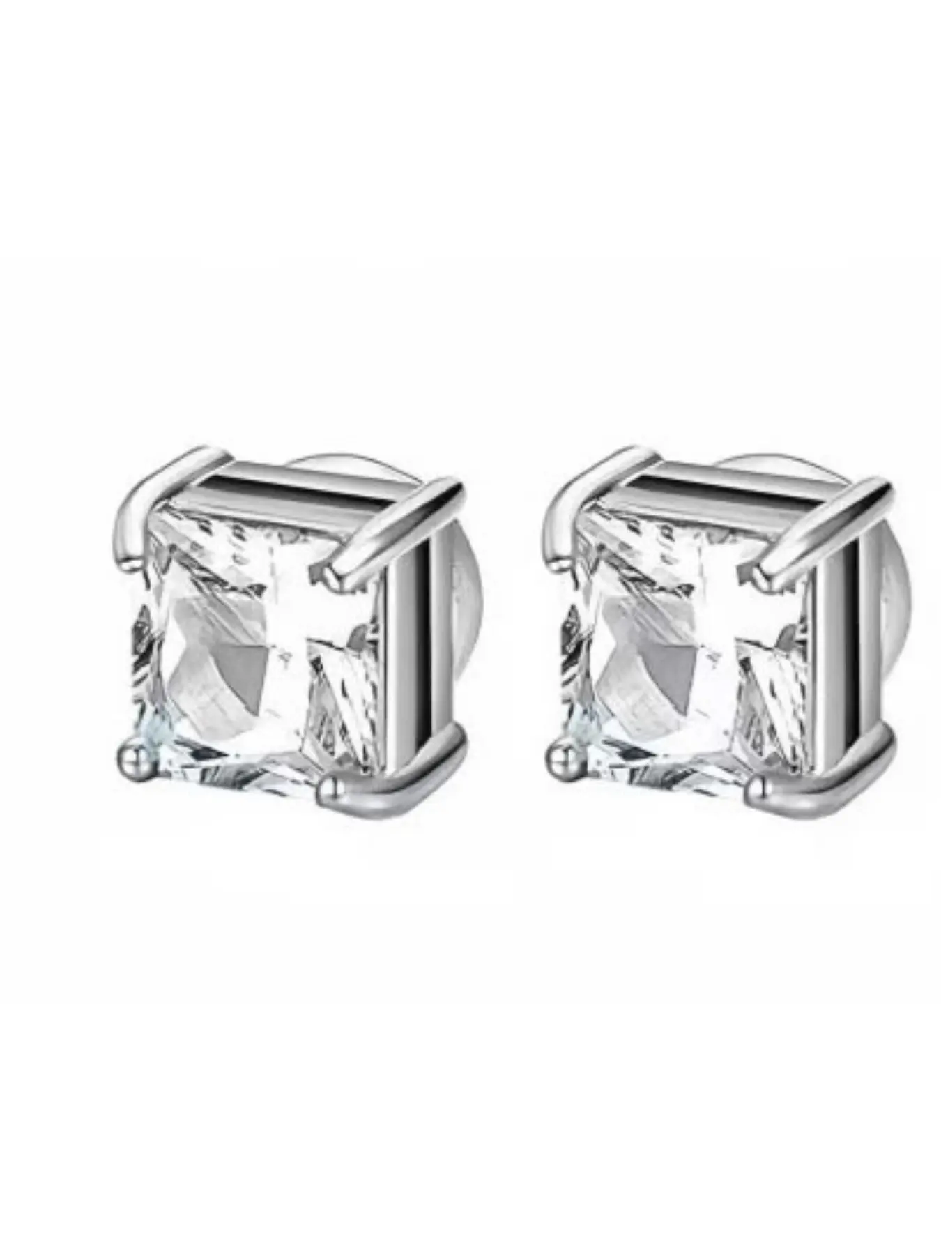 1 Pair 8mm Square Zircon Magnet Earrings, / No Piercing, Non Pierced Earrings, Easy Wear Studs, Elegant All-Season Jewelry, Perfect Gift for Friends