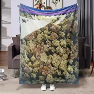 Plant Leaf Theme Flannel Throw Blanket, Soft Warm Cozy Blanket for Home Office Car Bed Sofa Nap Travel, Cute Art Decor Christmas Gift for Plant Lovers outdoorfun