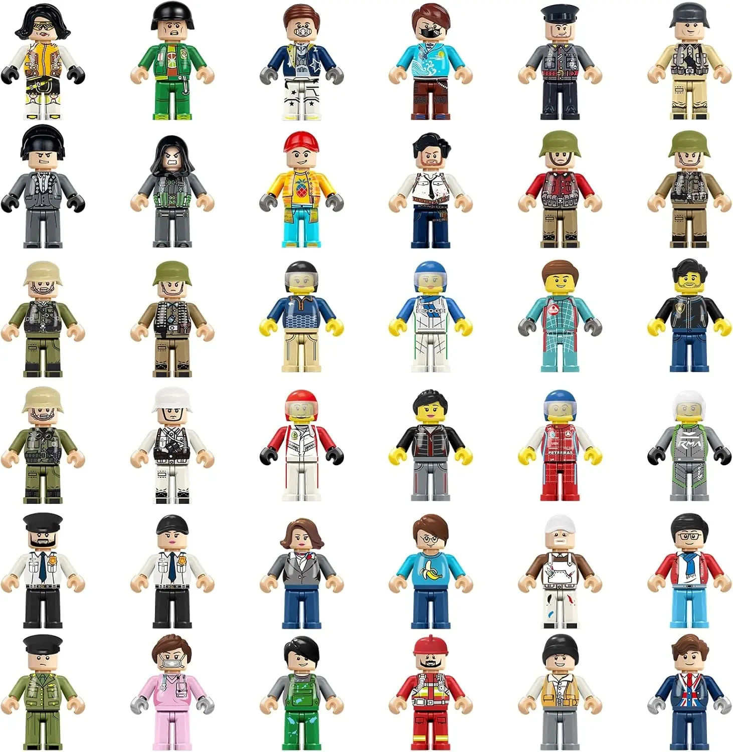 36PCS Minifigures Building Bricks Mini Figure Toys, Ideal Gifts for Boys Girls, Suitable for Christmas Stockings, Birthday Cake Decorations, Easter Eggs, Party Favors
