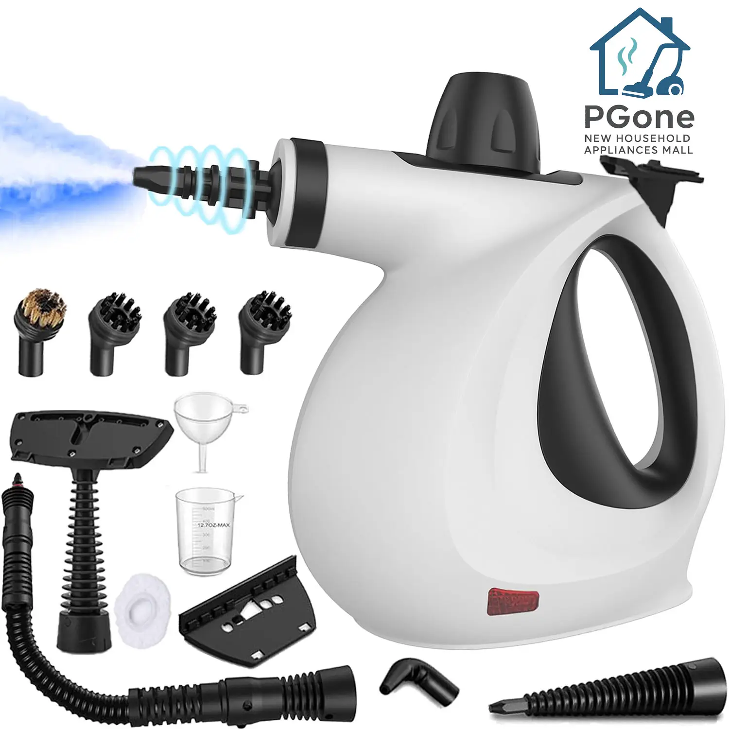 Portable Multi-Surface Powerful Handheld Steam Cleaner with 12 Attachments and a Safety Lock. Multi-Purpose Home Steam Cleaner. Easy to Use for Cleani