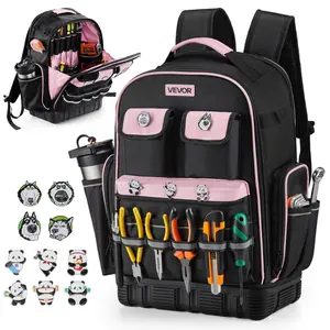 fathersdaygift VEVOR Tool Backpack, 56 Pockets, Heavy-duty Tools Storage Organizer Work Bags with Laptop Compartment Molded Base, Electrician Jobsite Backpack for Electrician, Repairman, and HVAC Techs