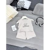 Minimal Dolphin Graphic Sleeveless Outfit Set – Soft Cotton Matching Set, Lightweight Summer Casual Two Piece, Aesthetic Comfy Daily Wear