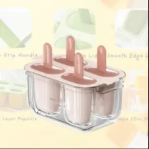 Stackable Ice Cream Mold with Easy Grip Handle, Durable Plastic, Cute Ice Cream Molds, Multiple Colors Available