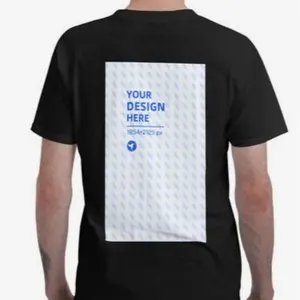 DIY 180g Men's Pure Cotton Round Neck Short-Sleeved Heat-Transfer Print T-Shirt - Back - Black