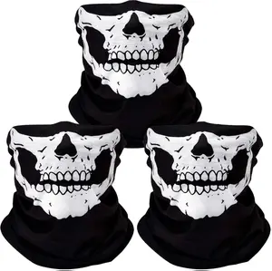 3Pcs Breathable Face Masks Skull Mask Seamless Balaclava Mask Headwear Scarf