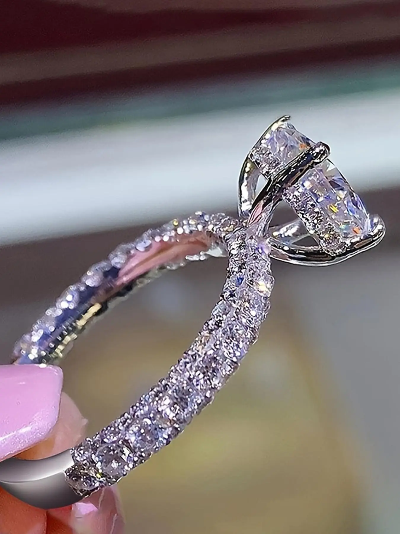 Elegant Rhinestone Decorated Double Finger Ring, Statement Ring, Beautiful Rings, Fashion Accessories for Women for Party, Daily Clothing Decor, All-match & Exquisite Jewelry for Birthday Gift, Everyday Ring