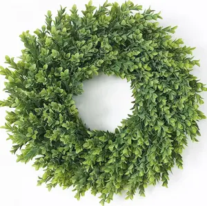 26" Artificial Boxwood Wreath for Front Door - Large Faux Plant Fake Greenery Wreath for Wall Window Farmhouse Fireplace Home Summer