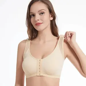 New styleWomen Post Surgical surgery Front Open Full Support Recovery Bra non-padded wire Post Breast Augmentation Operative bra
