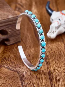 Adjustable Turquoise Decorative Cuff Exquisite Bracelet for Women, Western Cowgirl Theme Jewelry, Blue Turquoise Jewelry, 1pc Sleeveless Handband