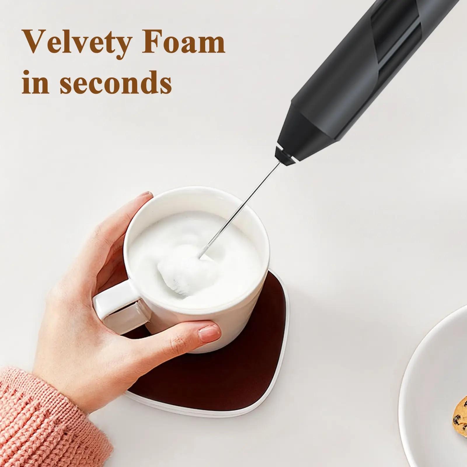 Handheld battery-powered milk frother, ultra-fast electric blender and froth machine for coffee, latte, hot milk tea, etc. Usb Rechargeable Mixer Mixer Kit Stick Steel