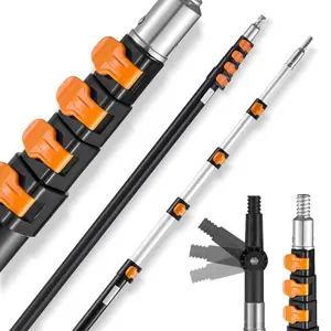 Telescoping Extension Pole 7 To 30 Ft For Painting And Dusting, Multi-Purpose Reach Tool For High Ceilings, Corners, Lightweight Aluminum Construction, Durable Quick-Lock Mechanism, Compatible With Roller Heads And Dusting Tools