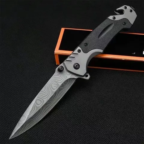 Stainless steel Multifunctional folding knife Glass Breaker, Seat Belt Cutter - EDC Sharp Folding Knives - Small Tool for Camping Hiking - Gifts for Men, Women Compact Folding Grip Knife