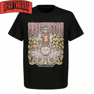 Washington Commanders Football T-Shirt - Deadman's Hogs Graphic Christmas Gift For Fans Graphic Design Vintage 90s Size S-5XL Shirt Gildan 5000 Heavy Cotton