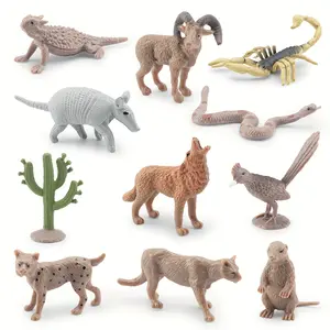 Wild Desert Animal Model Set, Realistic PVC Puma, Rattlesnake, Bullfrog & Scorpion Collection, Toy, Perfect for Collectors