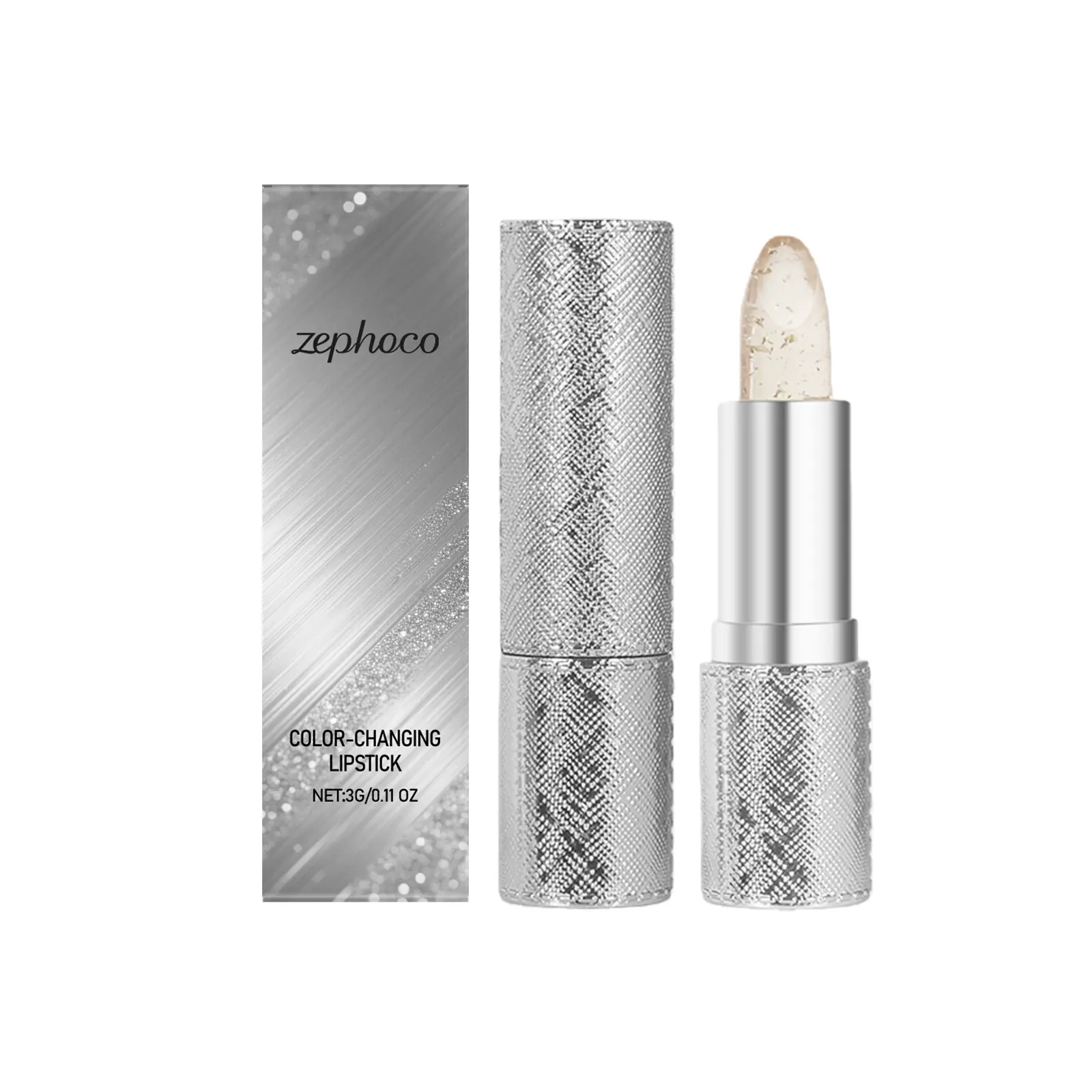 Crystal Gold Leaf PH Color Changing Lipstick 3g, Temperature Responsive Hydrating Lip Balm, Long Lasting Natural Custom Shade Lip Tint for Dry Lips Stick