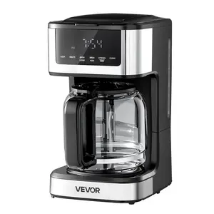 VEVOR Programmable Coffee Maker, Summervibes,Summervibes, 12 Cup Programmable Drip Coffee Makers with Touch Screen, 4-Hour Keep Warm Coffee Makers Drips, 2 Brew Strengths Drip Coffee Machine for Home, 24-Hour Programmable