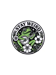 STAY WEIRD Adorable Frog Brooch Pin, Animal Theme Design Backpack & Hat Decoration, Perfect Gift for Friends, Cute Style Accessory, Fashion Accessory