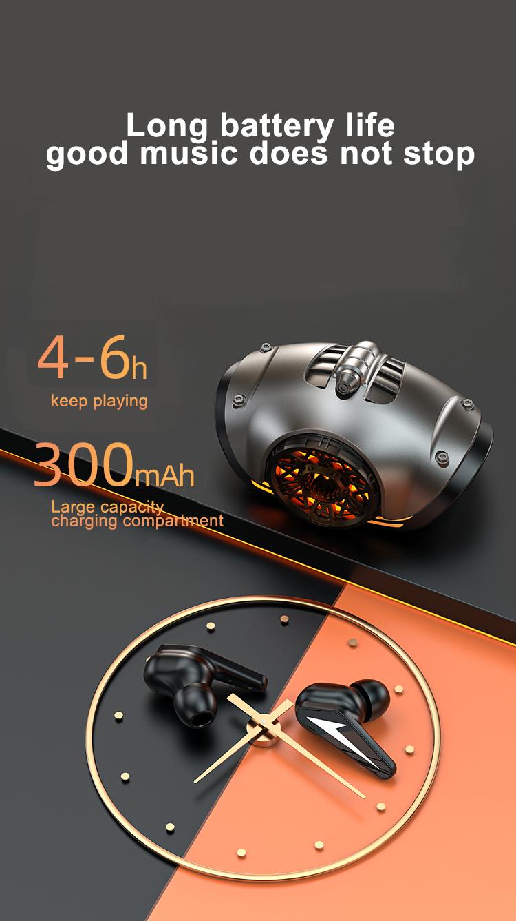 M7 Wireless Bluetooth 5.3 Earbuds with Alien Mech Design RGB Lighting Hi-Fi Lossless Sound Gaming Noise-Canceling Microphone Touch Controls