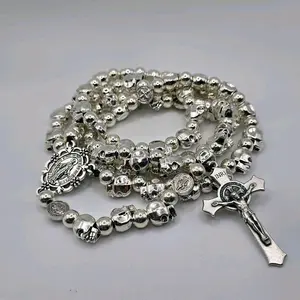 Heavy Metal Memento Mori Rosary - Steel Wire (Homemade and Made-to-order)