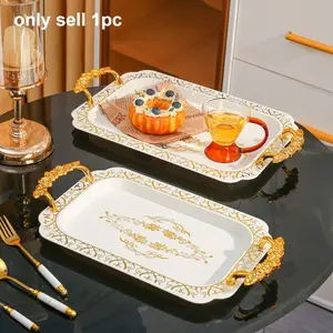 1pc Plastic Tray for Household Kitchen, Dining Room, Living Room, Multifunctional Storage Tray, Serving Tray