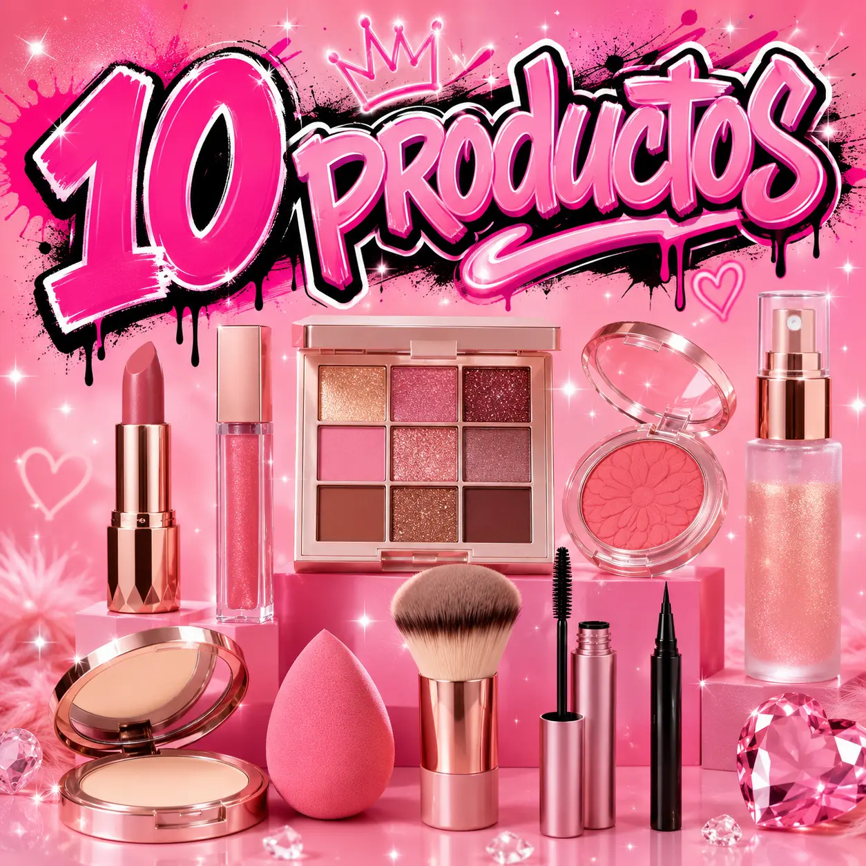 10-Piece Makeup Set with Gloss and Lash Products, All-In-1 Beauty Kit for Daily Makeup Application