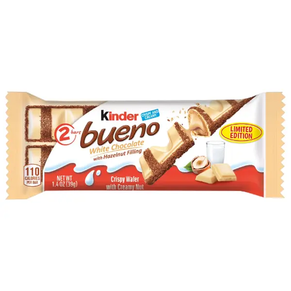 Kinder Bueno Chocolate Wafer Bar – Creamy Hazelnut Wafer, Single Count