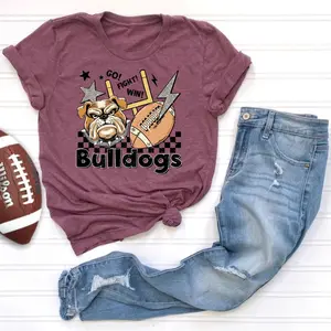 Bella Canvas Bulldogs High School Football Short Sleeve Shirt