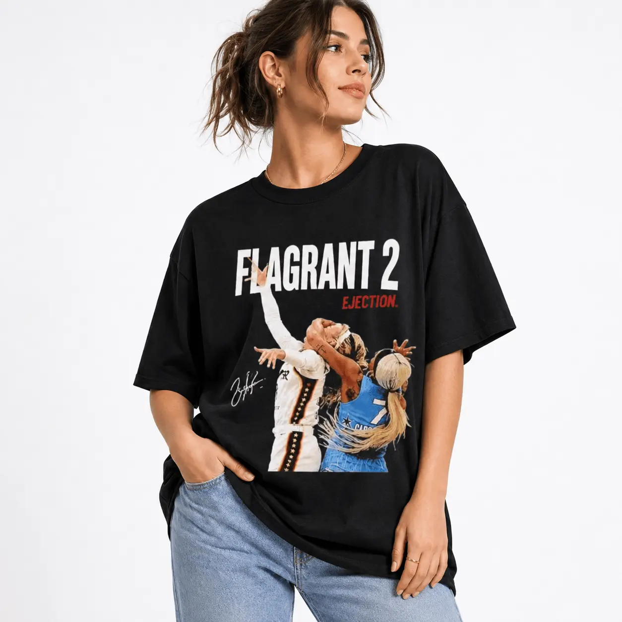 Flagrant 2 Ejected Shirt – Sophie Cunningham & Dijonai Carrington Women’s Basketball Graphic Tee, Bold Game Moment
