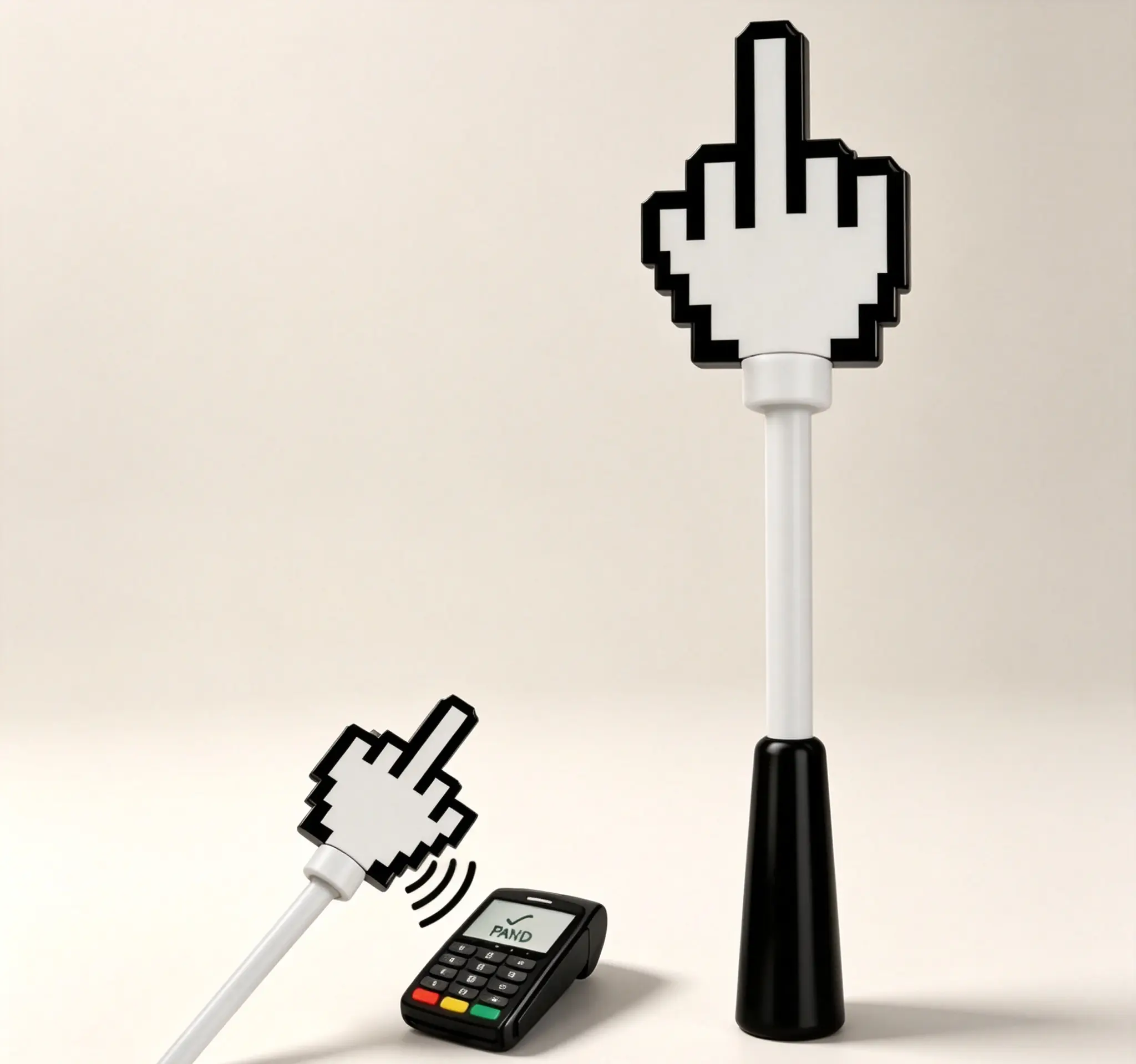 Funny 3D Printed Middle Finger Card Holder, Pixel Pattern Tap-To-Pay Credit Card Case with Secure Lock, Compatible with Standard Bank Cards, Novelty Gag Gift for Friends & Coworkers