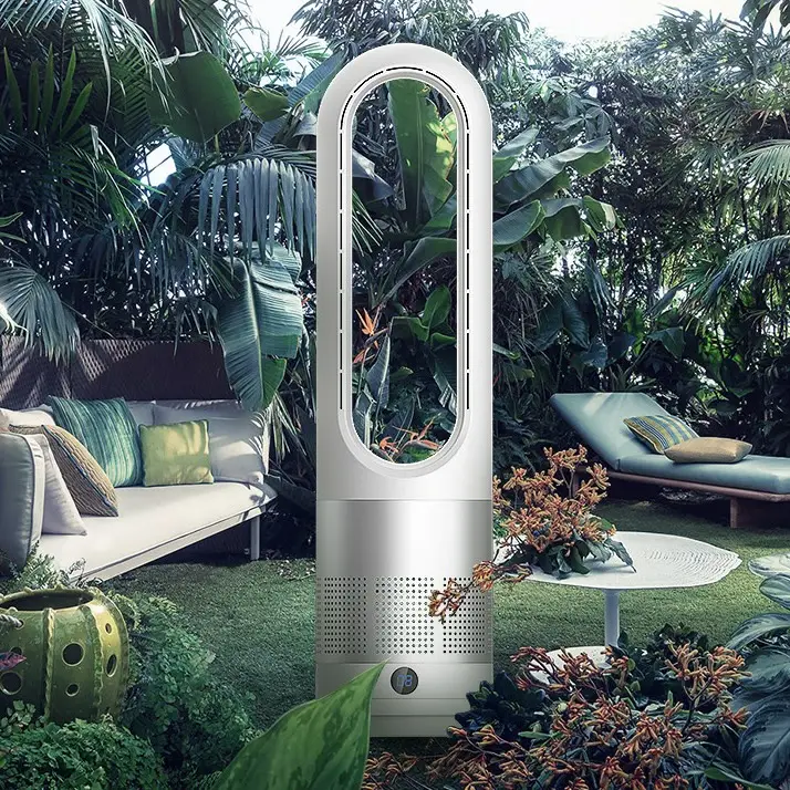 Bladeless Cooling Fan, 23.62 inch Tower Fan, 80° Oscillating Pedestal Fan with Remote Control, 8 Speeds, 8H Timer, LED Display with Auto Off, Portable