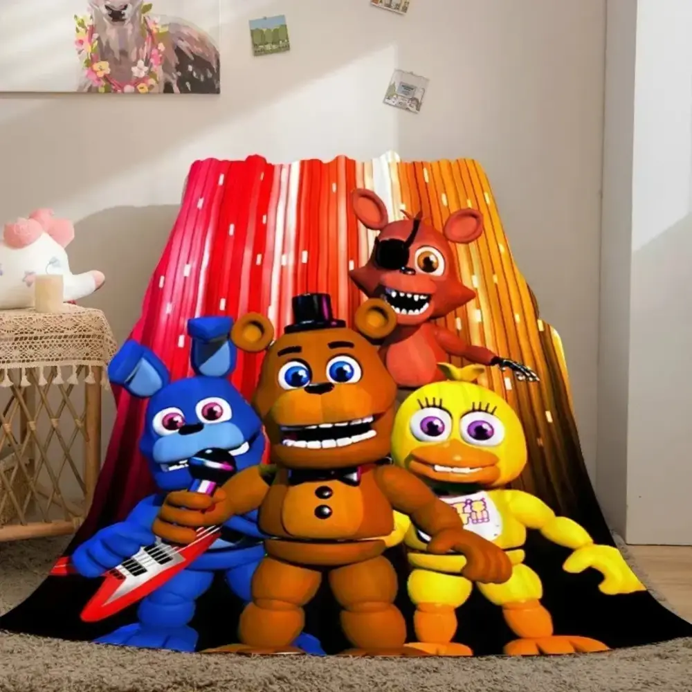 Five Nights at Freddy's Winter Flannel Blanket - Premium Flannel Material Microfiber Warm Soft Fluffy Decorative Throw for Sofa Bed Bedding Mother's Day Valentine's Day Birthday Christmas Gift
