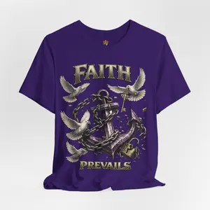 Faith Prevails T‑Shirt (Purple Anchor)