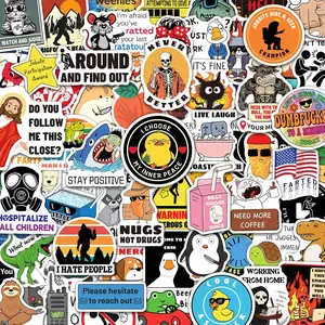 200PCS Funny Meme Stickers for Adults, Laptop, Hard Hat, Helmet, Bumper, Teenage Boys, Tool Box, Skateboard