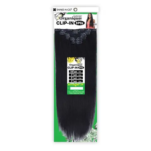 Milky Way Weave Organique Mastermix Unisex Clip-In Straight Soft Synthetic Hair Extensions, 9Pcs 20-24" Quick Weave Anti-Thinning Artificial Hair Extension Pieces, Anti-Thinning Synthetic Extensions & Pieces