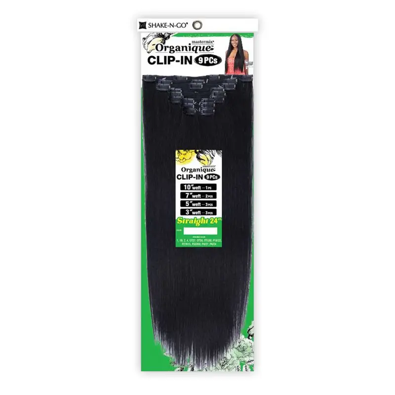 Milky Way Weave Organique Mastermix Unisex Clip-In Straight Soft Synthetic Hair Extensions, 9Pcs 20-24" Quick Weave Anti-Thinning Artificial Hair Extension Pieces, Anti-Thinning Synthetic Extensions & Pieces