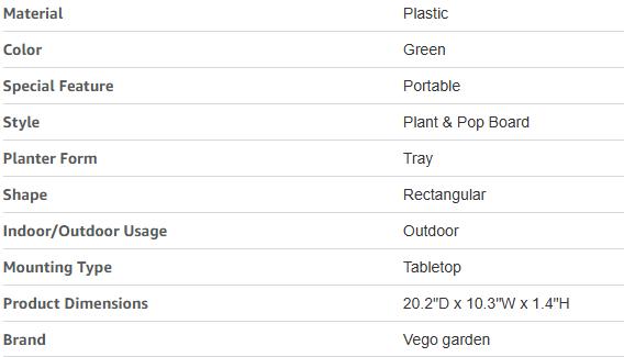 Vego Garden Seedling Popper Tool 3-in-1 Plant & Pop Board 10"x20" Multitool for Stackable Seedling Trays Efficient Seed Sower & Plug Popper