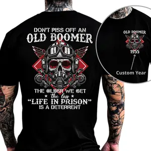 [KingZlia] Old Boomer Custom Year Shirt – Don’t Piss Off An Old Boomer T-Shirt – Funny Boomer Gift for Dad Grandpa – Personalized Birth Year Tee