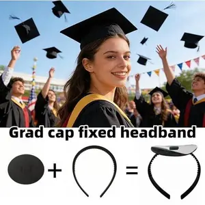 Graduation Cap Headband, Comfortable&Sturdy Grad Cap Headband for Graduation Insert Graduation Decorations Hair Accessories Photo Props Unisex Graduation Gifts(1 Set,Grad Cap Not Included)